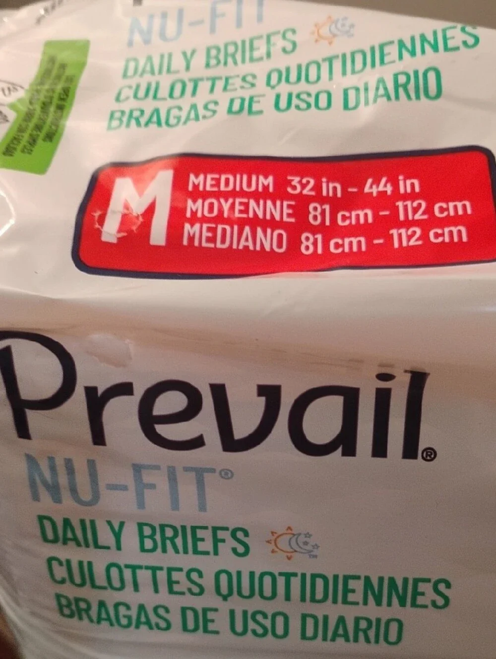 Prevail Nu-Fit Daily Briefs in Green - Pack of 20 (Medium)